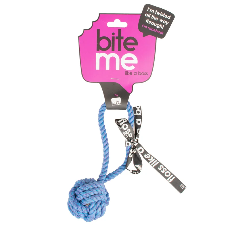 ebi Bite Me 'Are You Knots' Ball With Loop Dog Rope Toy
