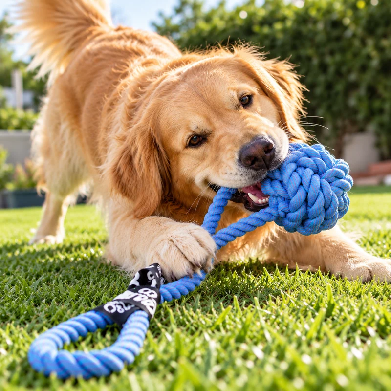 ebi Bite Me 'Are You Knots' Ball With Loop Dog Rope Toy