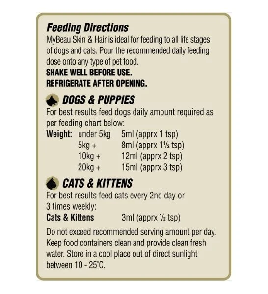 MyBeau Vet Collection Skin & Hair for Dogs & Cats 300ml