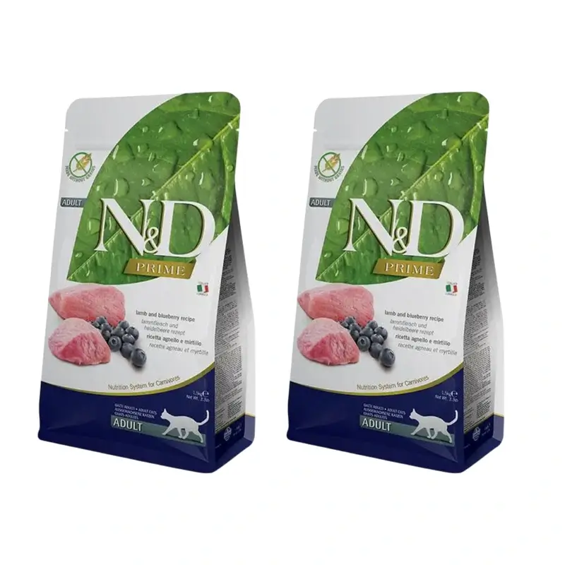 Farmina N&D Cat Prime Cordero 1,5Kg, Pienso Para Gatos, Pack De 2