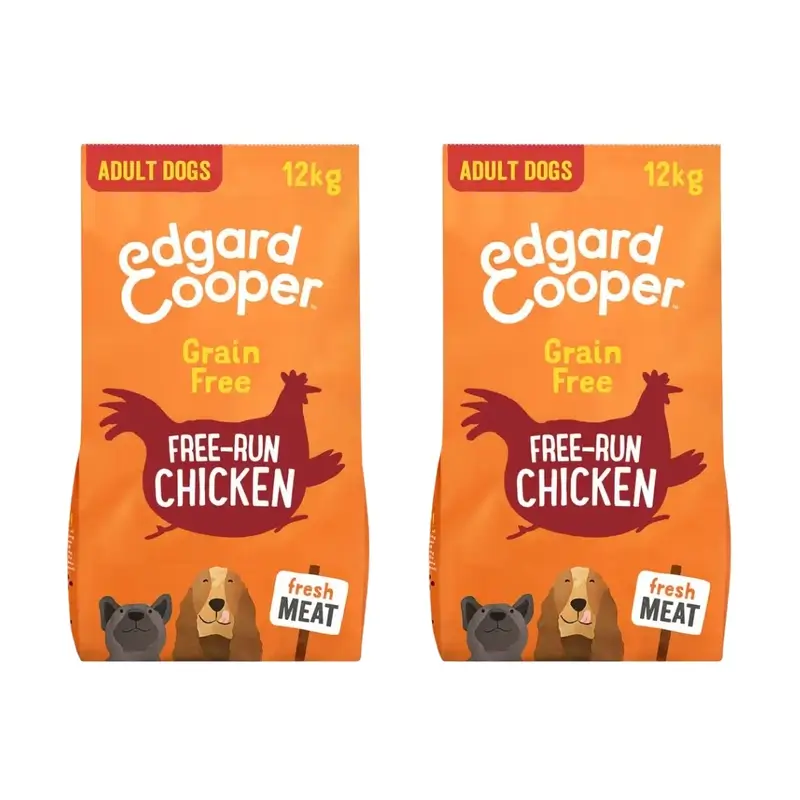 Edgard & Cooper Pienso Para Perros 12Kg Pollo De Granja, Pack De 2