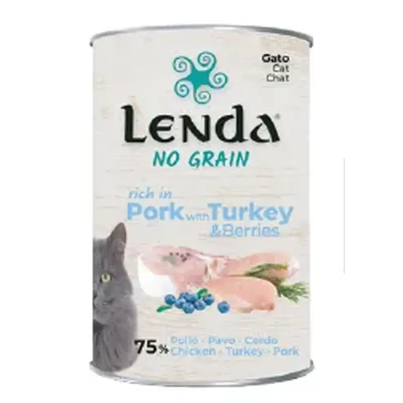 Lenda Wet Cat Pate Cerdo Con Pavo Y Arandanos, 12x400 gr