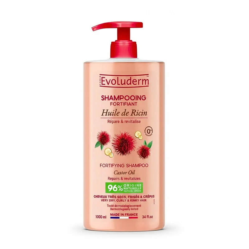 Evoluderm Shampoing à l’Huile de Ricin 1L