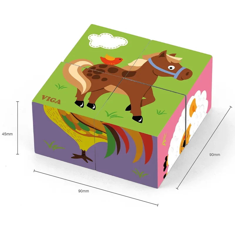 Viga Toys Puzzle Cube 6 Faces Ferme - 24M+
