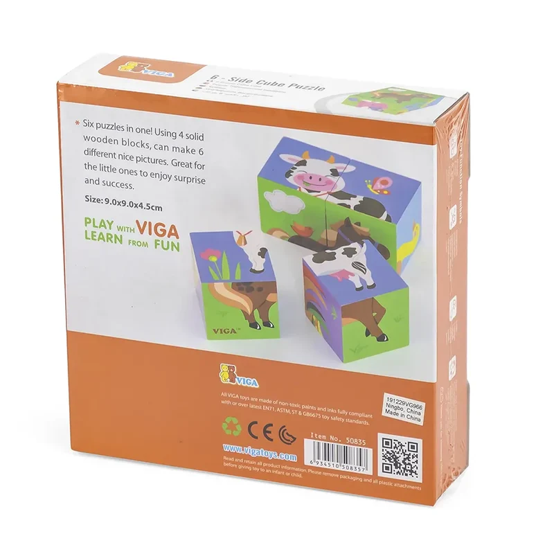 Viga Toys Puzzle Cube 6 Faces Ferme - 24M+