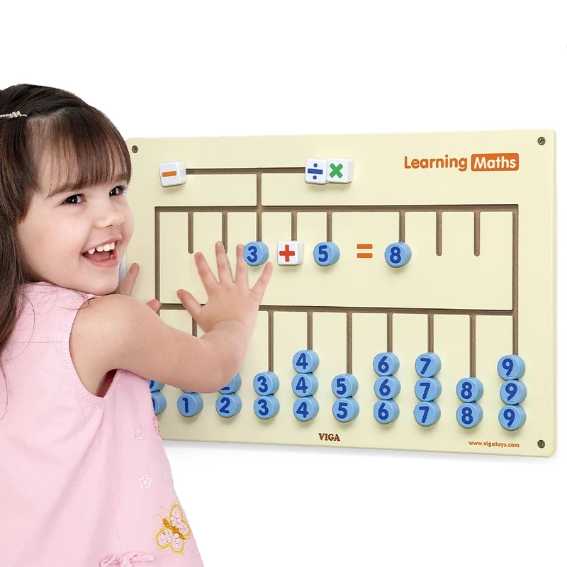 Viga Toys Jouet Mural Apprentissage des Maths en Bois - 3A+