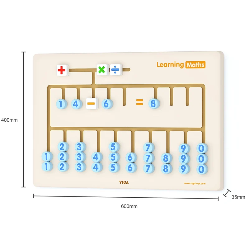 Viga Toys Jouet Mural Apprentissage des Maths en Bois - 3A+