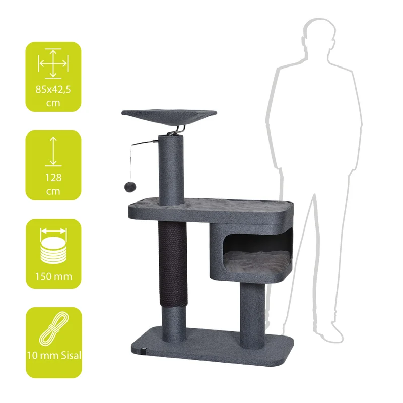 ebi Cat Scratching Tree Furniture Katla Anthracite 128cm