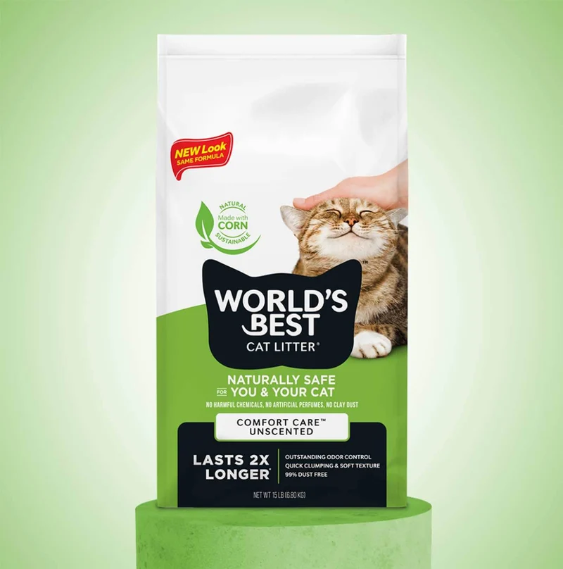 World's Best Cat Litter Comfort Care Unscented Clumping Formula 3.63Kg
