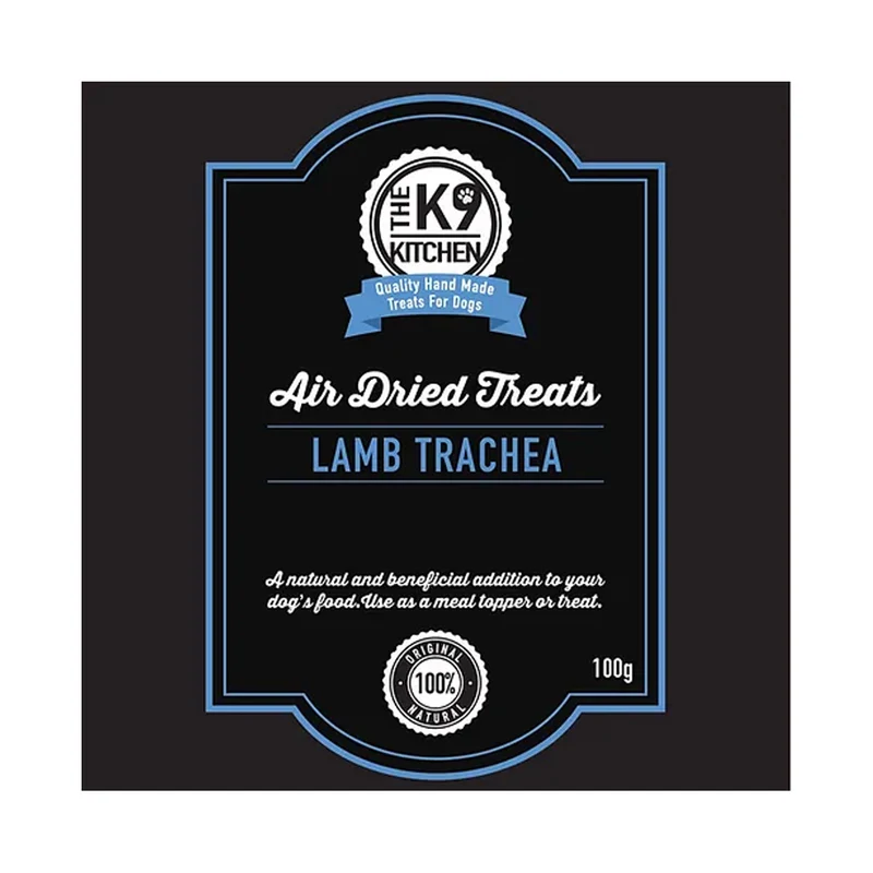 The K9 Kitchen Lamb Trachea Air Dried Dog Treats 100G