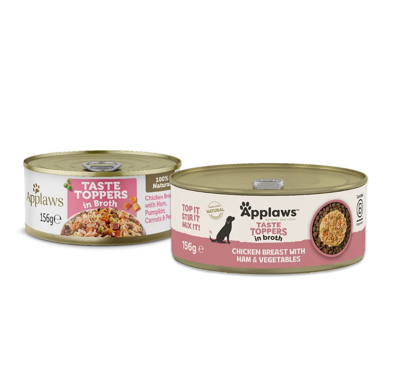 Applaws Taste Topper in Broth Chicken Breast With Ham & Vegetables Wet Dog Food 156G