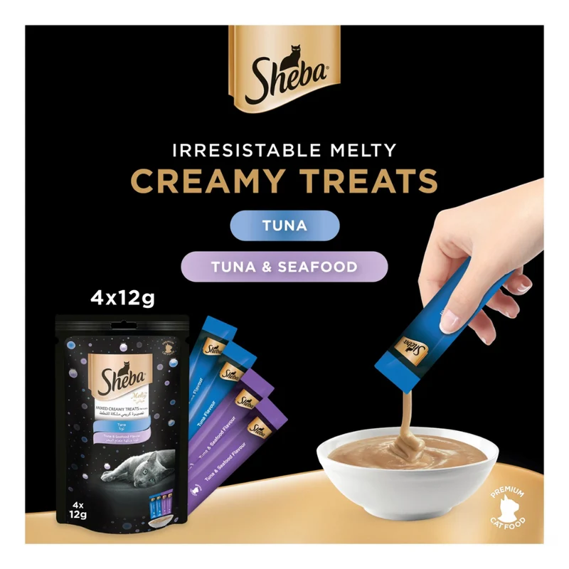 Sheba Melty Tuna Mixed Creamy Cat Treats 4x12g