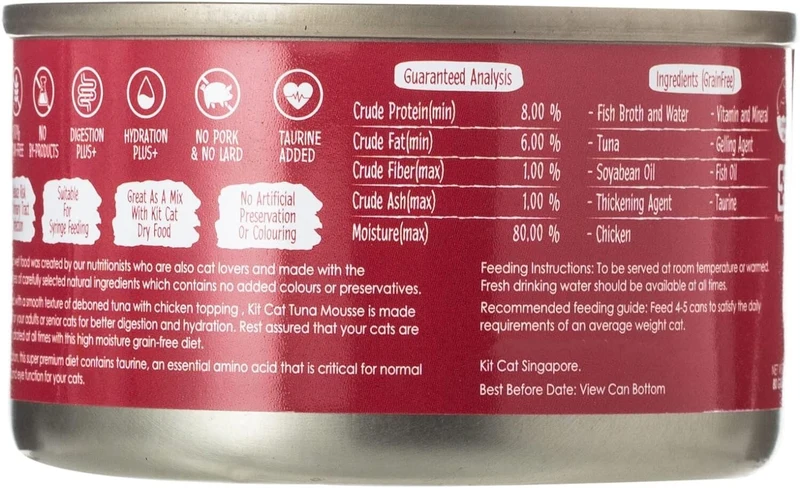 Kit Cat Tuna Mousse with Chicken Toppers Wet Cat Food 80G