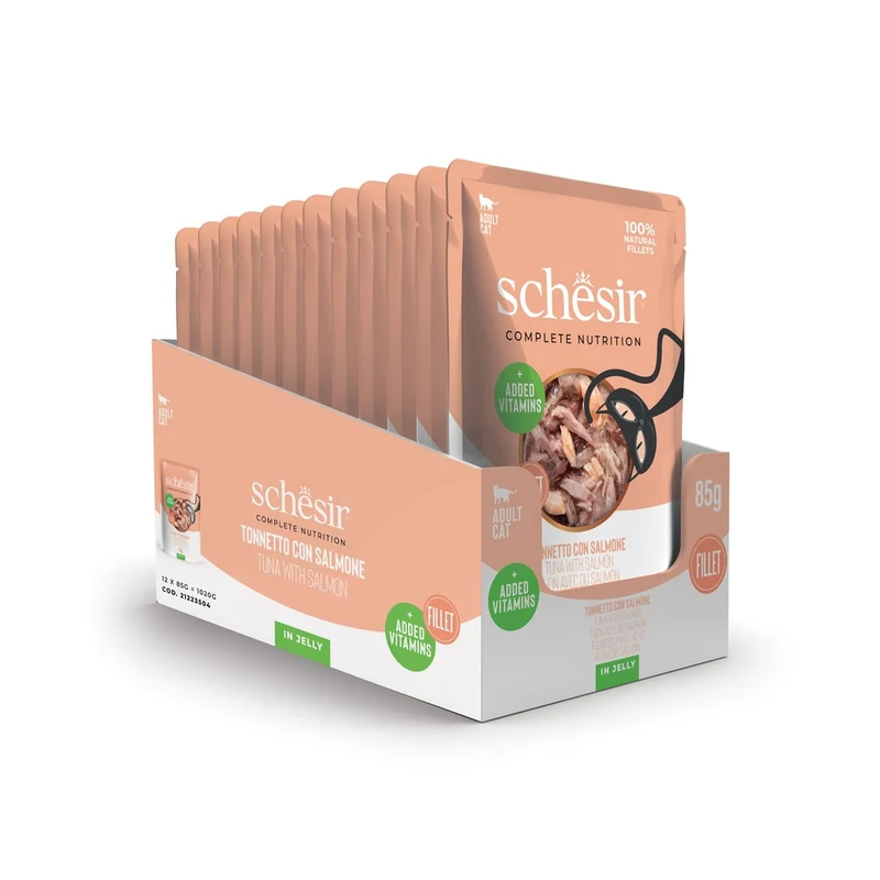 Schesir Tuna With Salmon In Jelly Adult Wet Cat Food 85G