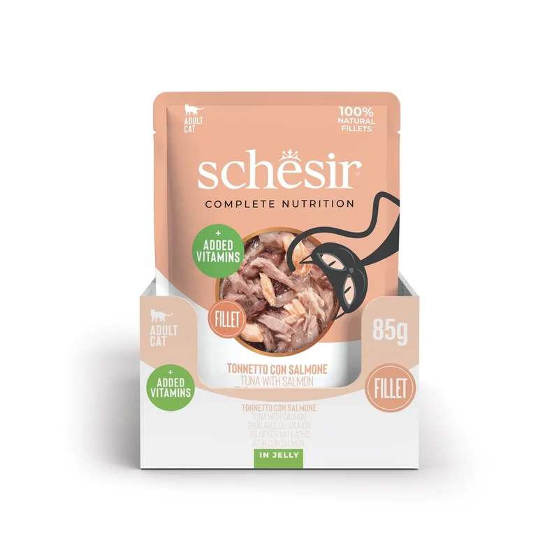 Schesir Tuna With Salmon In Jelly Adult Wet Cat Food 85G