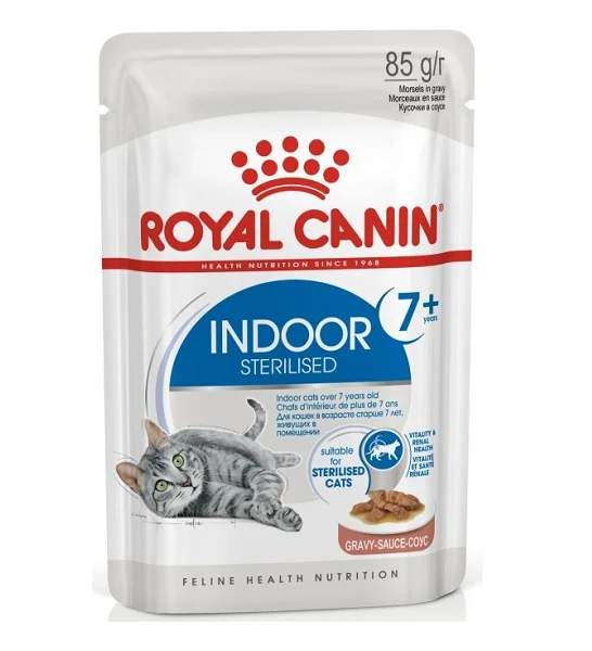 Royal Canin Indoor Sterilised 7+ in Chunks In Gravy Cat Wet Food 85G