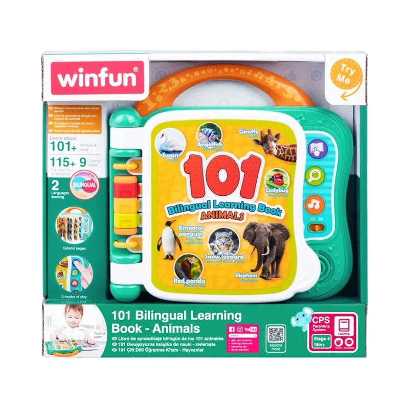 Winfun Livre d’Apprentissage Bilingue 101 Animaux - 18M+