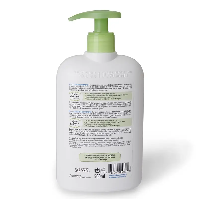 Corine De Farme Leche Hidratante Caléndula , 500 ml