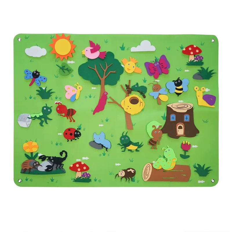 Tapis Mural Éducatif en Feutrine - Thème Nature