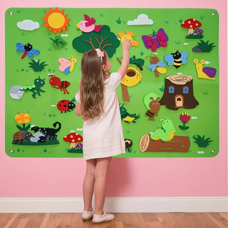Tapis Mural Éducatif en Feutrine - Thème Nature