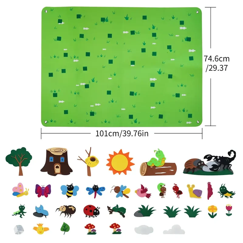 Tapis Mural Éducatif en Feutrine - Thème Nature
