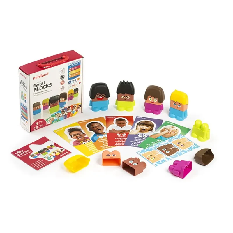 Miniland Emotiblocks Jeu d’Apprentissage 18 Pièces - 18M+
