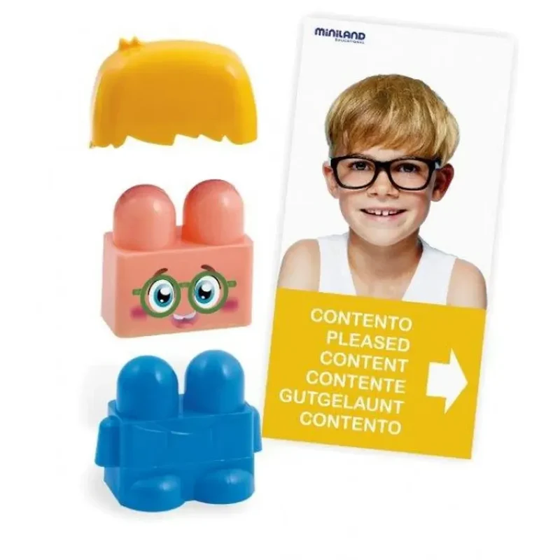 Miniland Emotiblocks Jeu d’Apprentissage 18 Pièces - 18M+