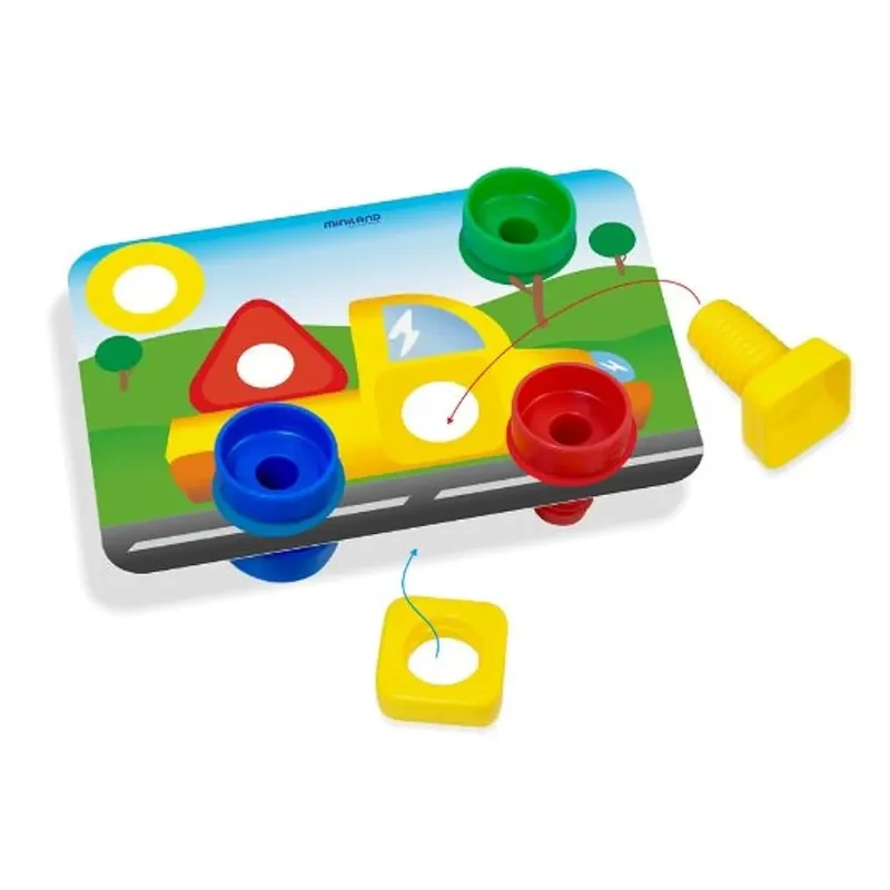 Miniland Jeu d'Apprentissage Écrous et Boulons - 24 Pièces - 2A+
