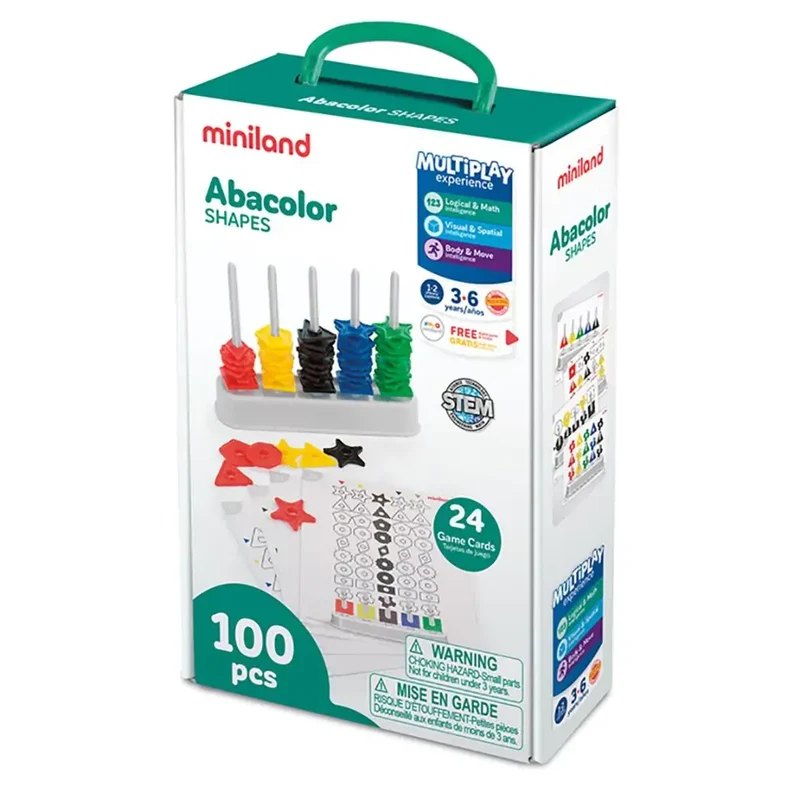 Miniland Abacolor Formes - 100 Pièces - 3A+