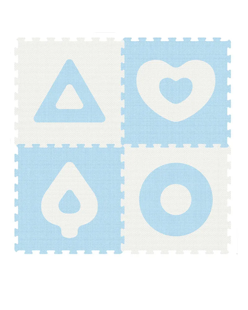 Sunta Tapis Puzzle Classic Les Formes - Bleu & Blanc