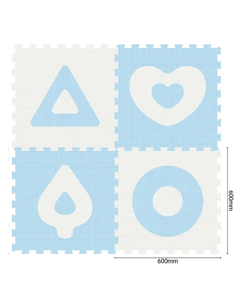 Sunta Tapis Puzzle Classic Les Formes - Bleu & Blanc