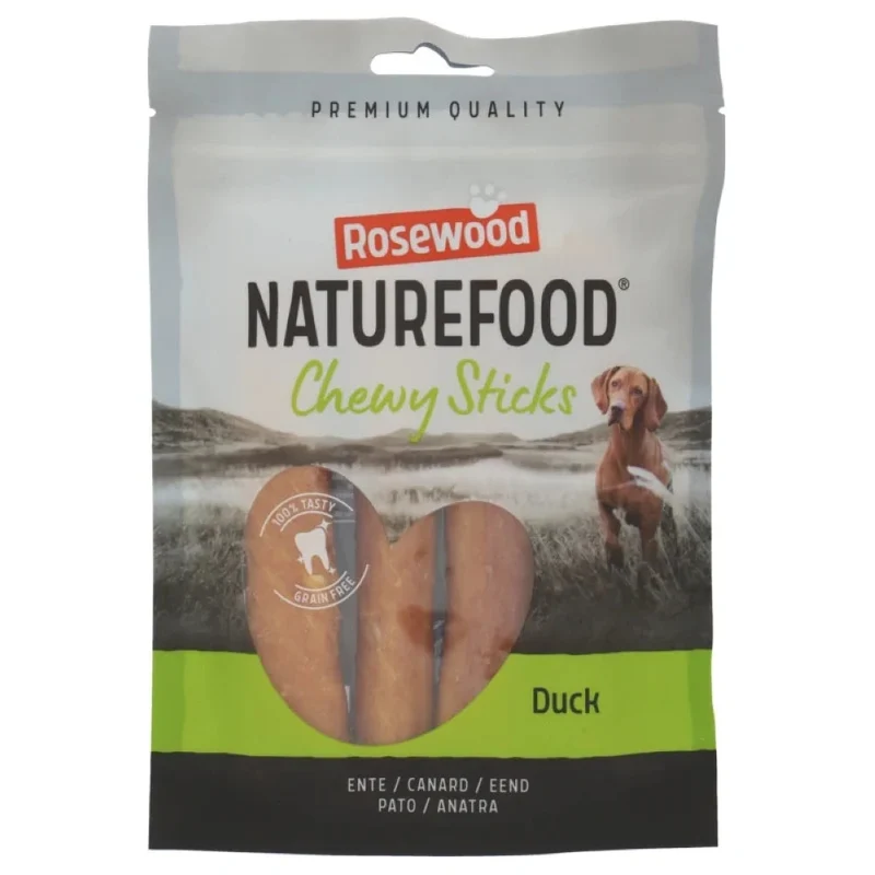 Rosewood Chewy Sticks Pato Snack para Perros Pequeños 100g