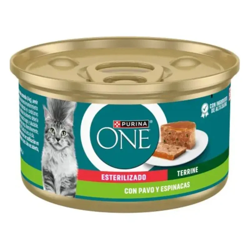 ONE Steril Pavo y Espinacas Comida Húmeda para Gatos 85g