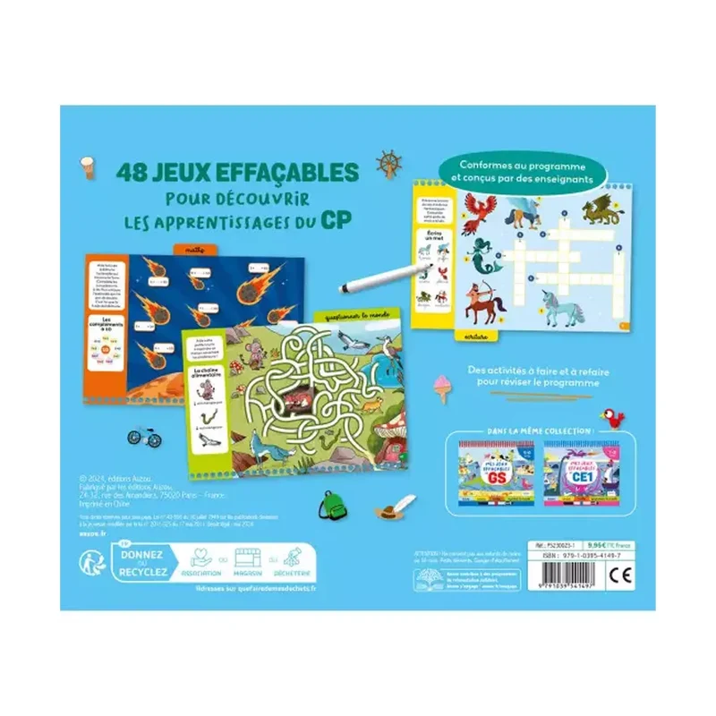 Auzou Éducation Mes Jeux Effaçables de CP