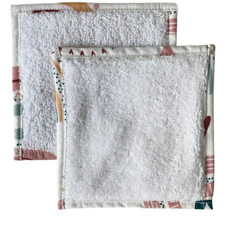 Lot de 6 Lingettes en Tissu Babymat - Happiness Rose