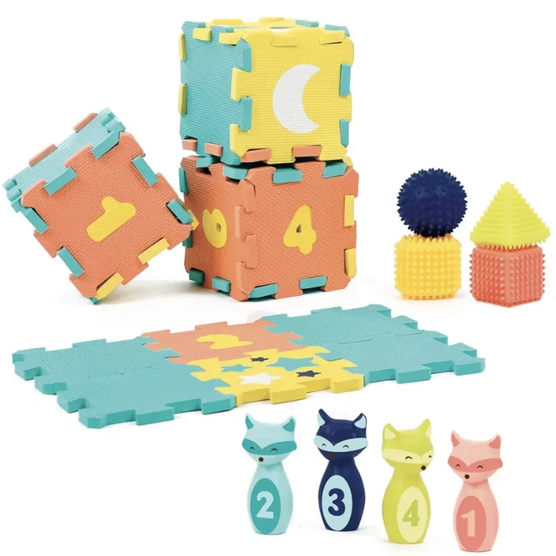 Ludi Coffret d'Activité Tapis Quilles & Formes - 10M+