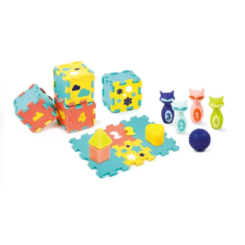 Ludi Coffret d'Activité Tapis Quilles & Formes - 10M+