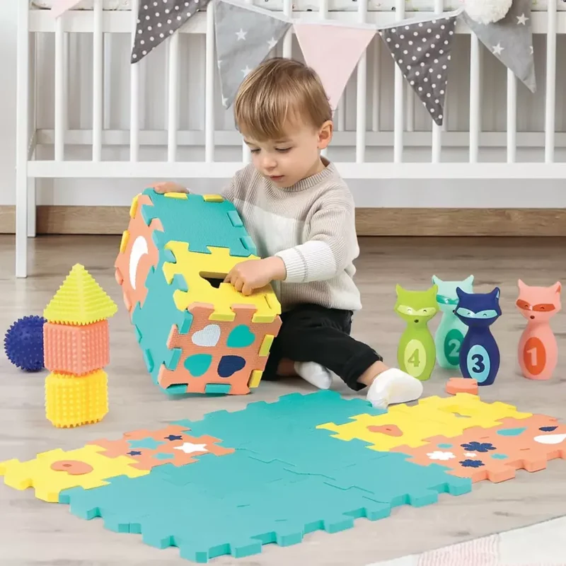 Ludi Coffret d'Activité Tapis Quilles & Formes - 10M+