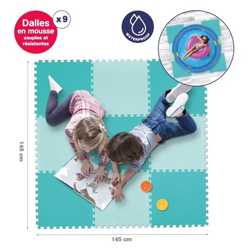 Ludi Tapis De Sol XXL Bicolore 145x145cm - Bleu