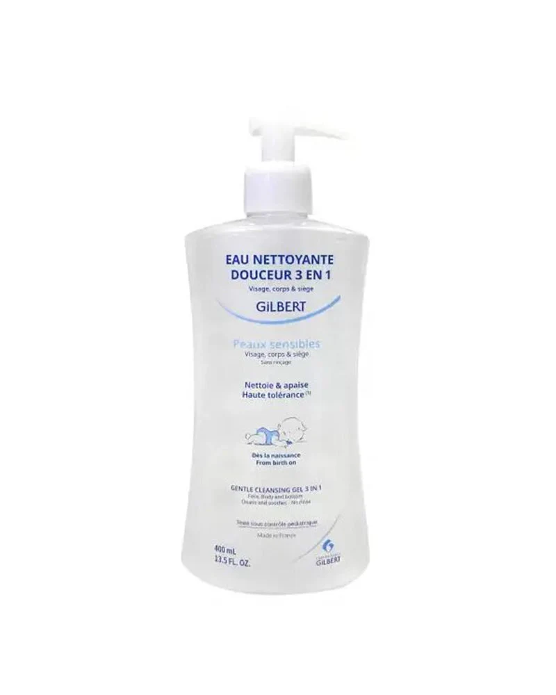 Offre : Gilbert Gel Nettoyant + Baume Relipidant 400ml = Eau Nettoyante 400ml Offert