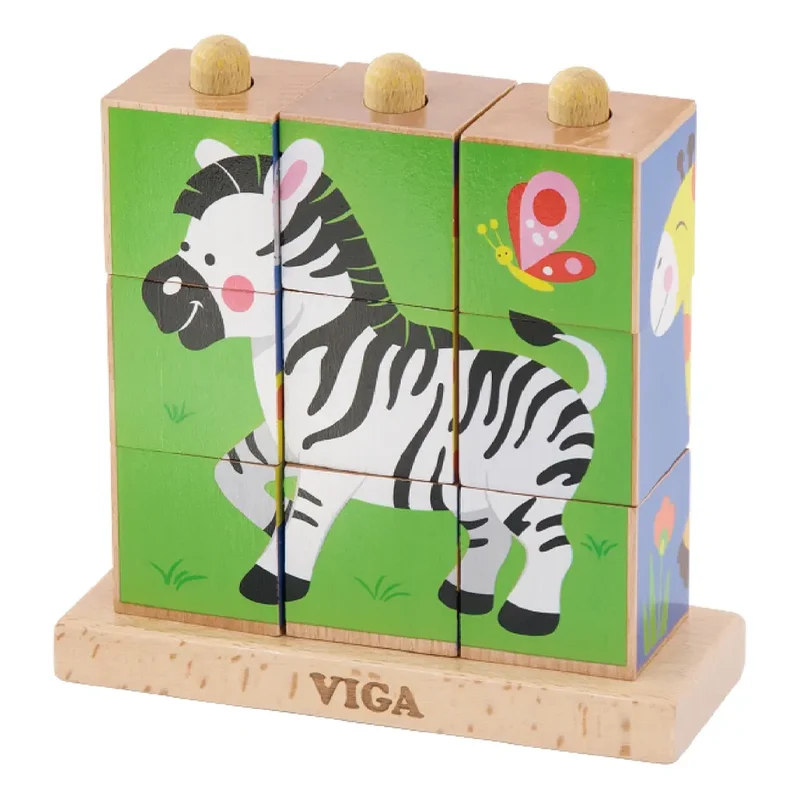 Viga Toys Puzzle Cube Empilable Jungle - 2A+