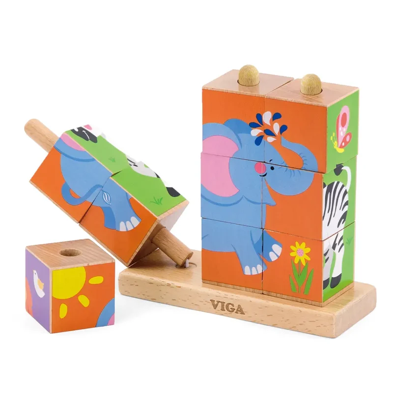 Viga Toys Puzzle Cube Empilable Jungle - 2A+