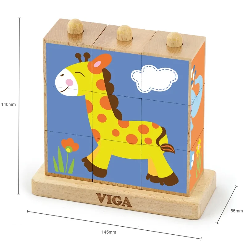 Viga Toys Puzzle Cube Empilable Jungle - 2A+