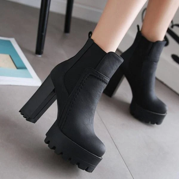 Botas con plataforma banda elástica