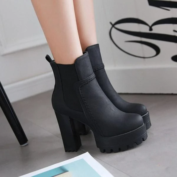 Botas con plataforma banda elástica