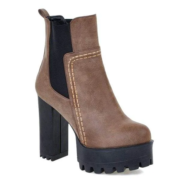 Botas con plataforma banda elástica
