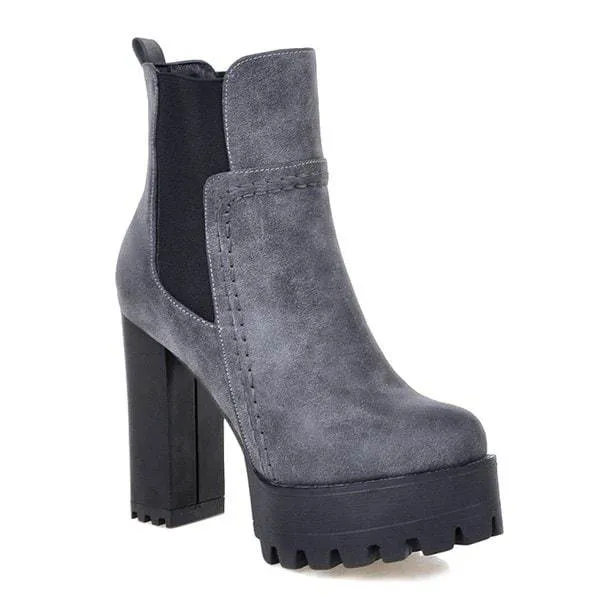 Botas con plataforma banda elástica