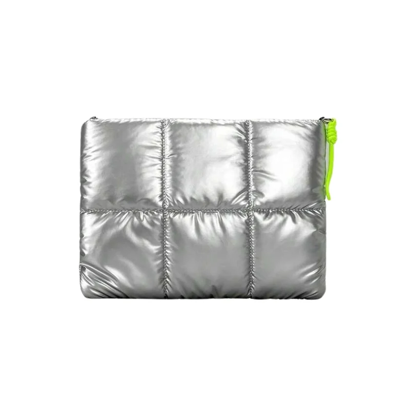Bolso Puffer para Laptop hasta 16" Plateado Metalizado