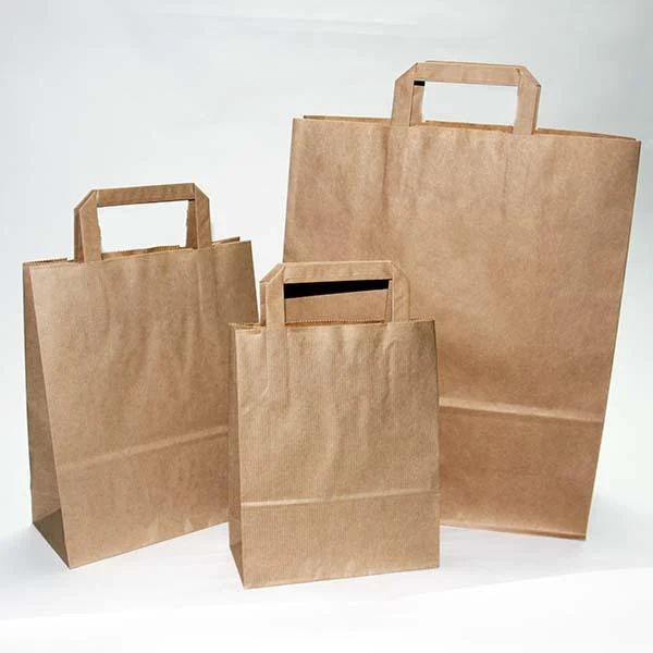 Bolsa Kraft Asa Plana L 90gsm (32+16x35cm)