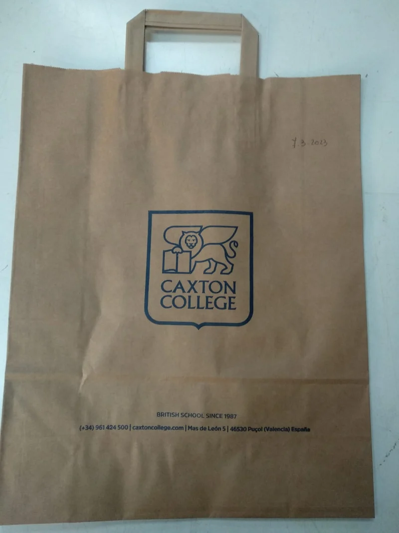 Bolsa Kraft Asa Plana XS (22+10x29cm) (personalizada a 1 tinta- a 2 caras)- 1500 unidades